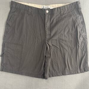 Columbia Shorts Mens 40 Dark Gray Flat Front Pockets Logo Outdoor Hike‎ Camp